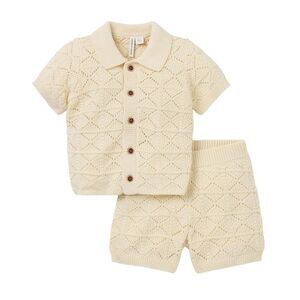 Janie And Jack Girls  The Crochet Cabana Matching Set, Brown